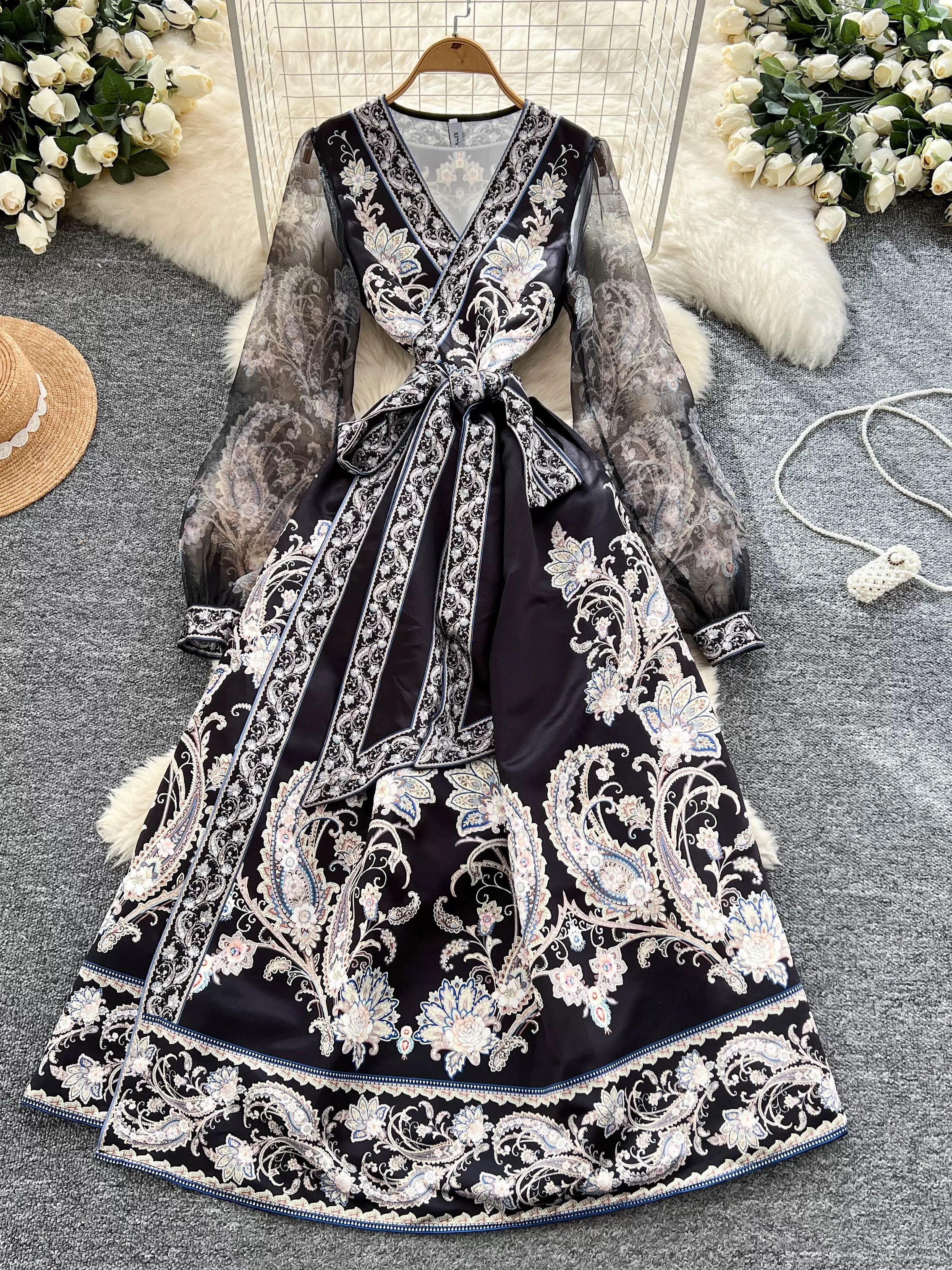 Try a different angle print dress ED192 images